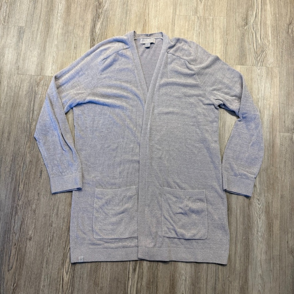 Barefoot Dreams Womens Medium Coxychic Ultra Lite Sunrise Cardigan Lilac Gray